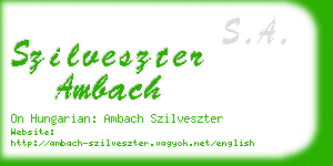 szilveszter ambach business card